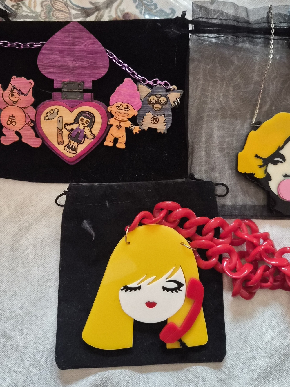 Kids Yellow & Pink Phone Girl Necklace - Fashion Accessory
